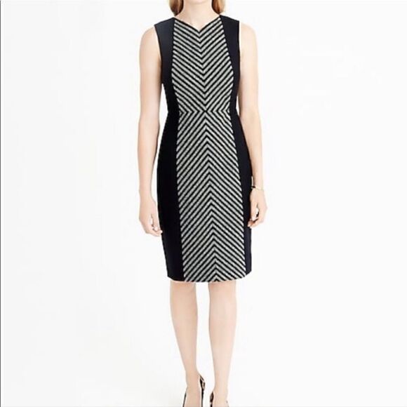JCrew Petite Striped Tweed Sheath Dress - Picture 9 of 9